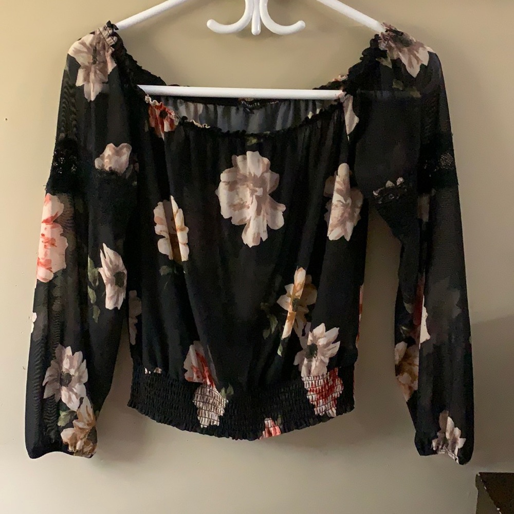 Dynamite sheer see through floral top
